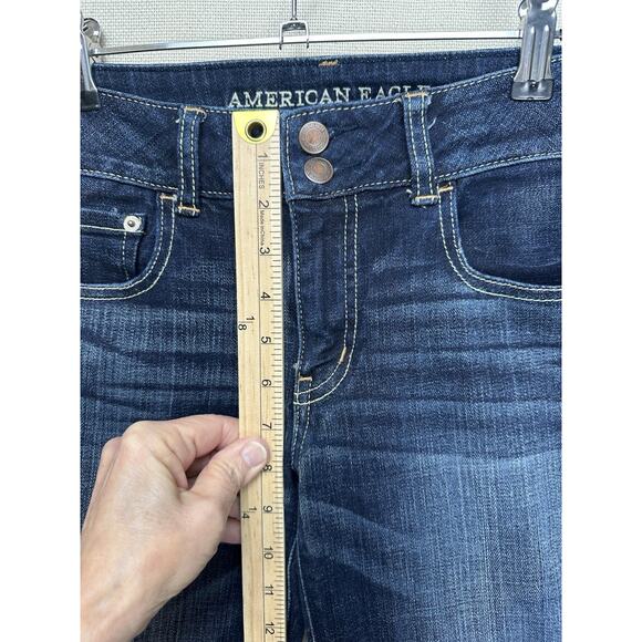 American Eagle Jeans Womens 8 31/27 Flared Artist Stretch Distressed Denim - Picture 5 of 16